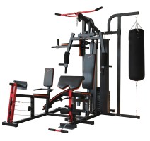 ST 6200 Profi Multifunktions-Fitnessstudio 4 Stationen 95 kg Gewichtspaket mit Presse und Boxsack ab Ausstellung