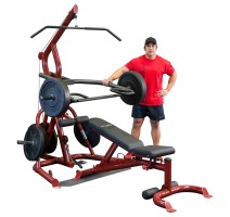 Corner Leverage Corner Gym with Body Solid Bench GLGS100P4